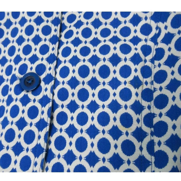 PEACE of CLOTH Jillian Geometric Pattern Blazer Blue White Size Med RARE - Picture 12 of 12